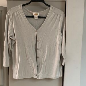 Talbots Soft Gray Knit Cardigan